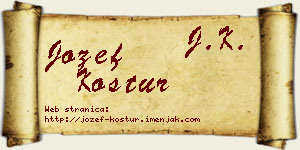 Jožef Kostur vizit kartica